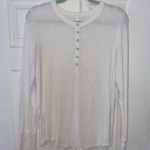 White Aerie Snap Henley Long Sleeve